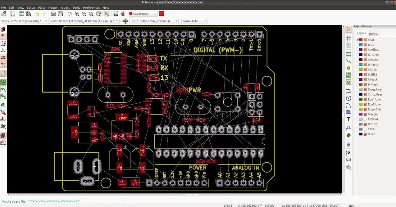 Component placement arduino